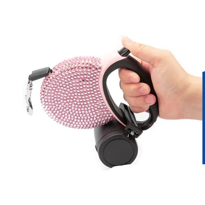 Diamond-Studded Automatic Telescopic Pet Traction Belt