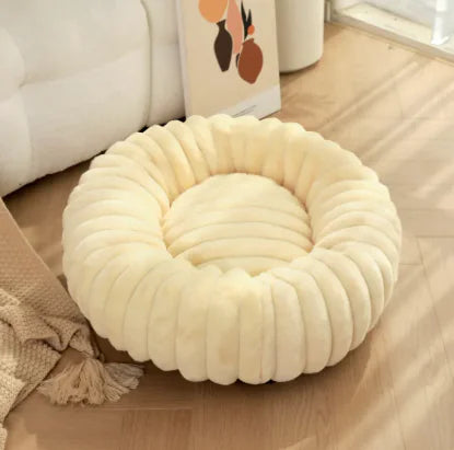 High Weight Pet Nest Straight Rabbit Plush Mat Round Long Hair Cat Nest Warm Winter Dog Bed Kennel