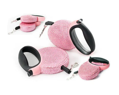 Diamond-Studded Automatic Telescopic Pet Traction Belt