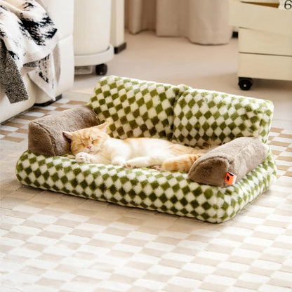 Fluffy Cat Couch Washable Pet Couch Bed For Cats And Small Dogs Up To Non-Slip Dog Beds